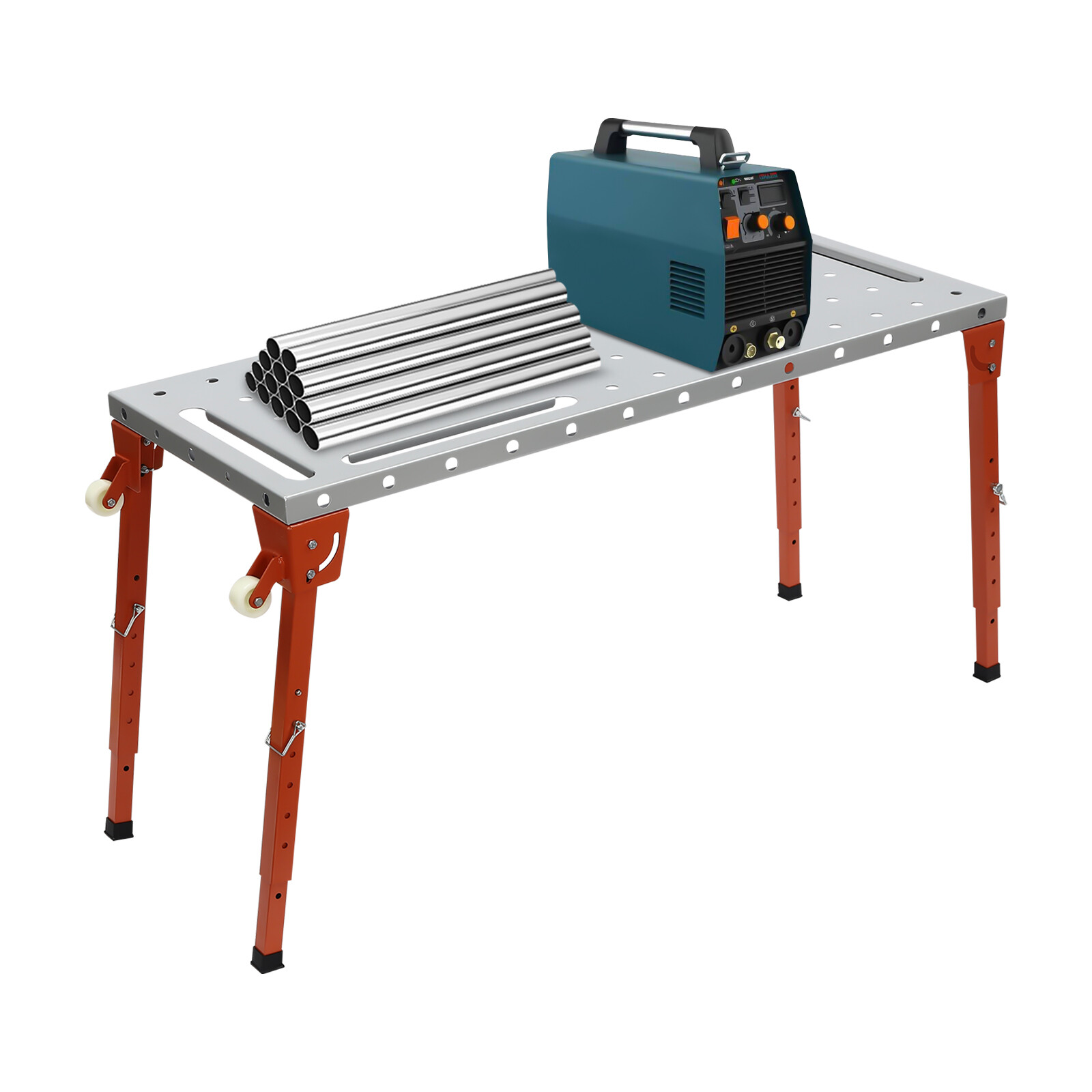 1000 pounds Welding Workbench Table 4 adjustable and foldable legs+2 caster