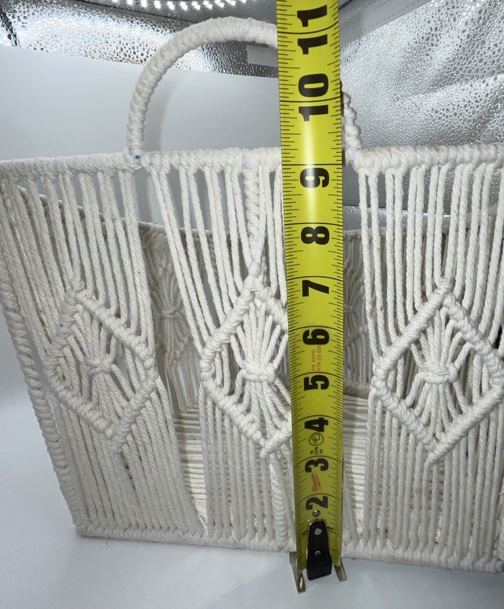 Ashland Macrame & Wire Hanging Basket Organizer EUC