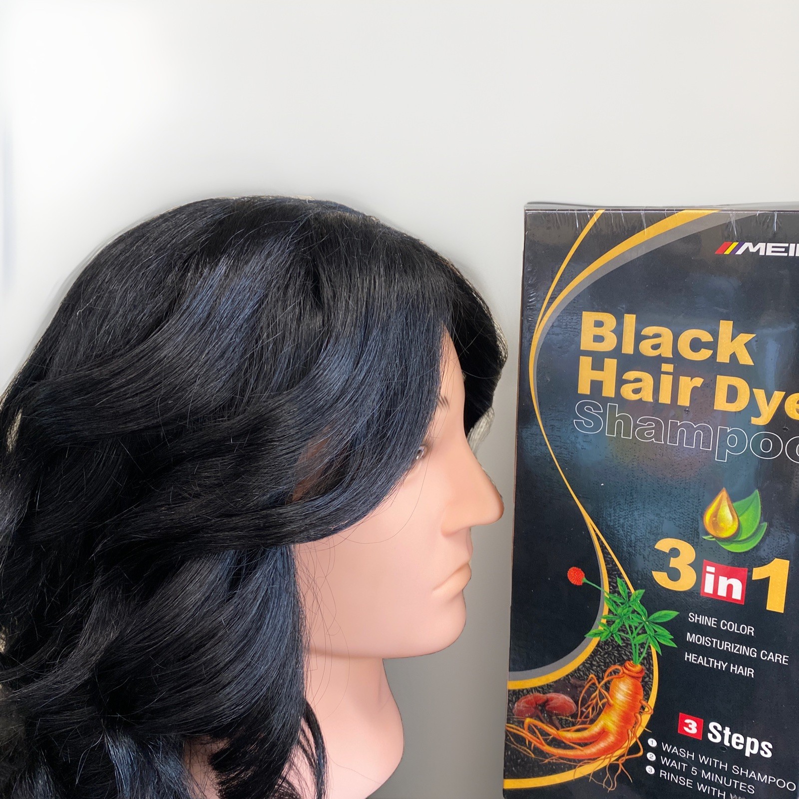 Meidu hair dye 3 in 1 Hair Dye  Shampoo Black color US SELLER EXP: 2028