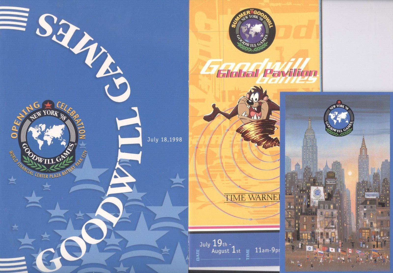 1998 Goodwill Games Opening Celebration Program with Pavilion Map & Postcard