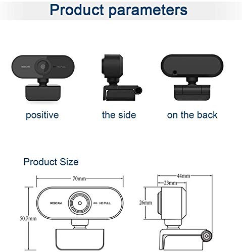 Computer Camera PC Webcam Full HD 1080p 360 Degrees Wide Angle 30fps Video US...
