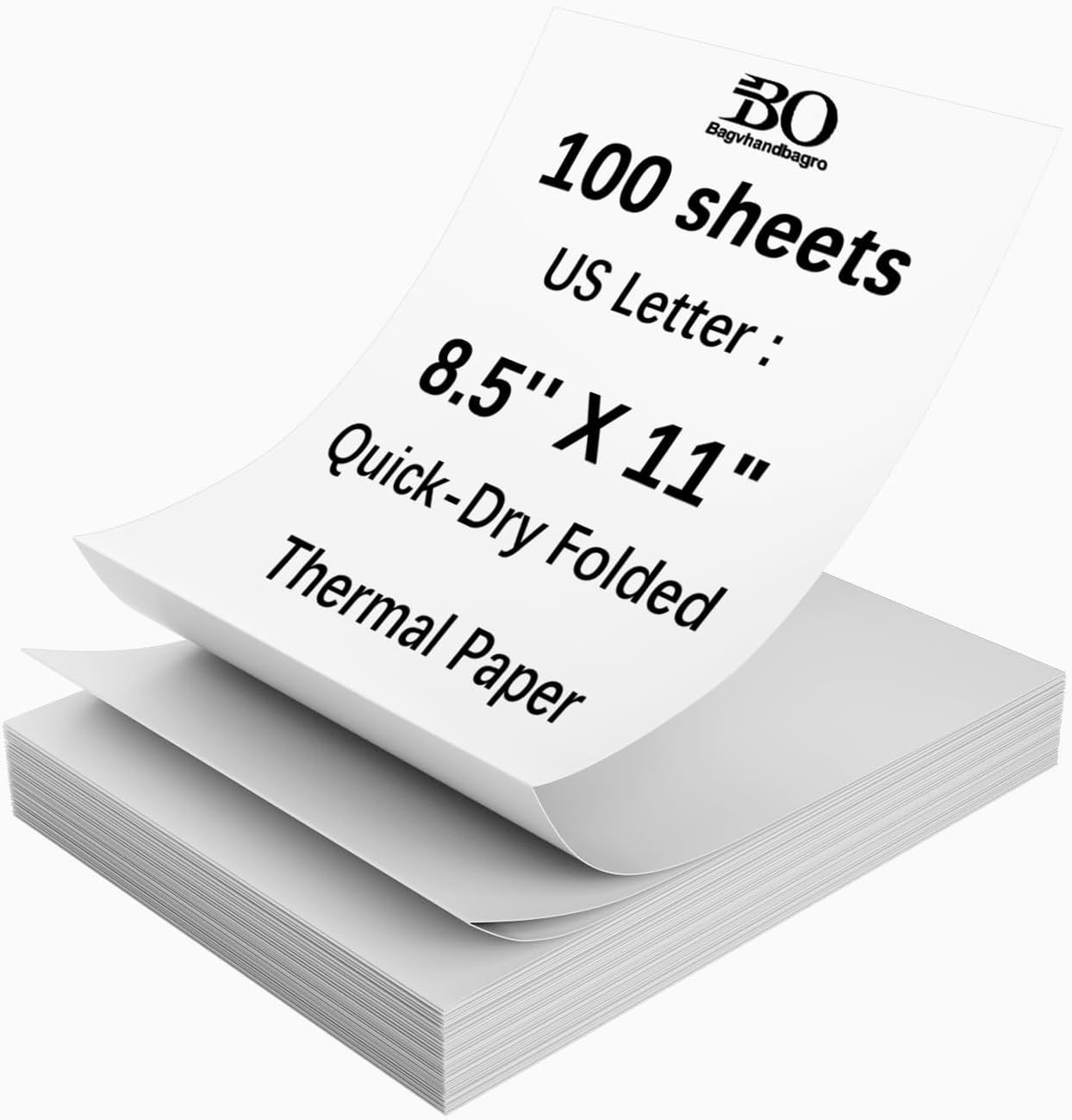 Thermal Printer Paper 8.5 x 11 100 Sheets, 100 Sheets/Continuous Folding