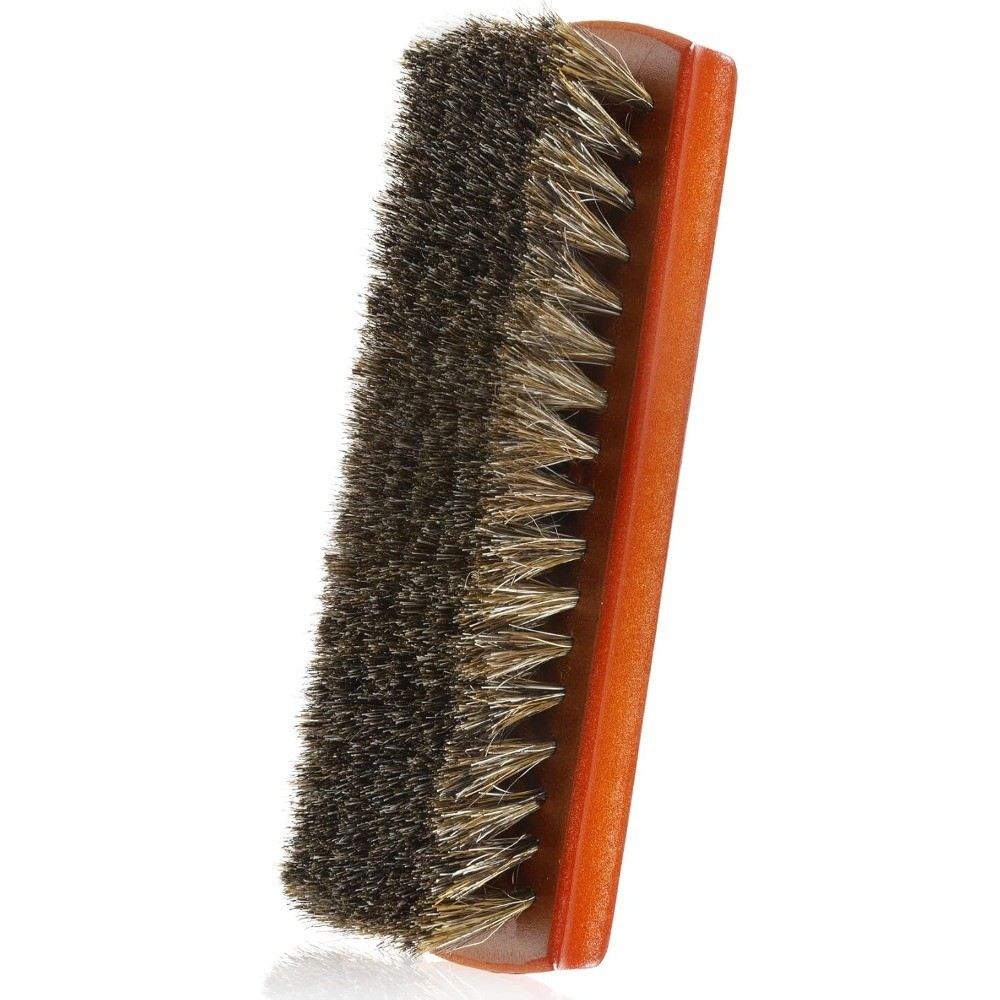 Horsehair Shoe Brush for Cleaning Leather Shoes Boots Polish Kit with Applicator