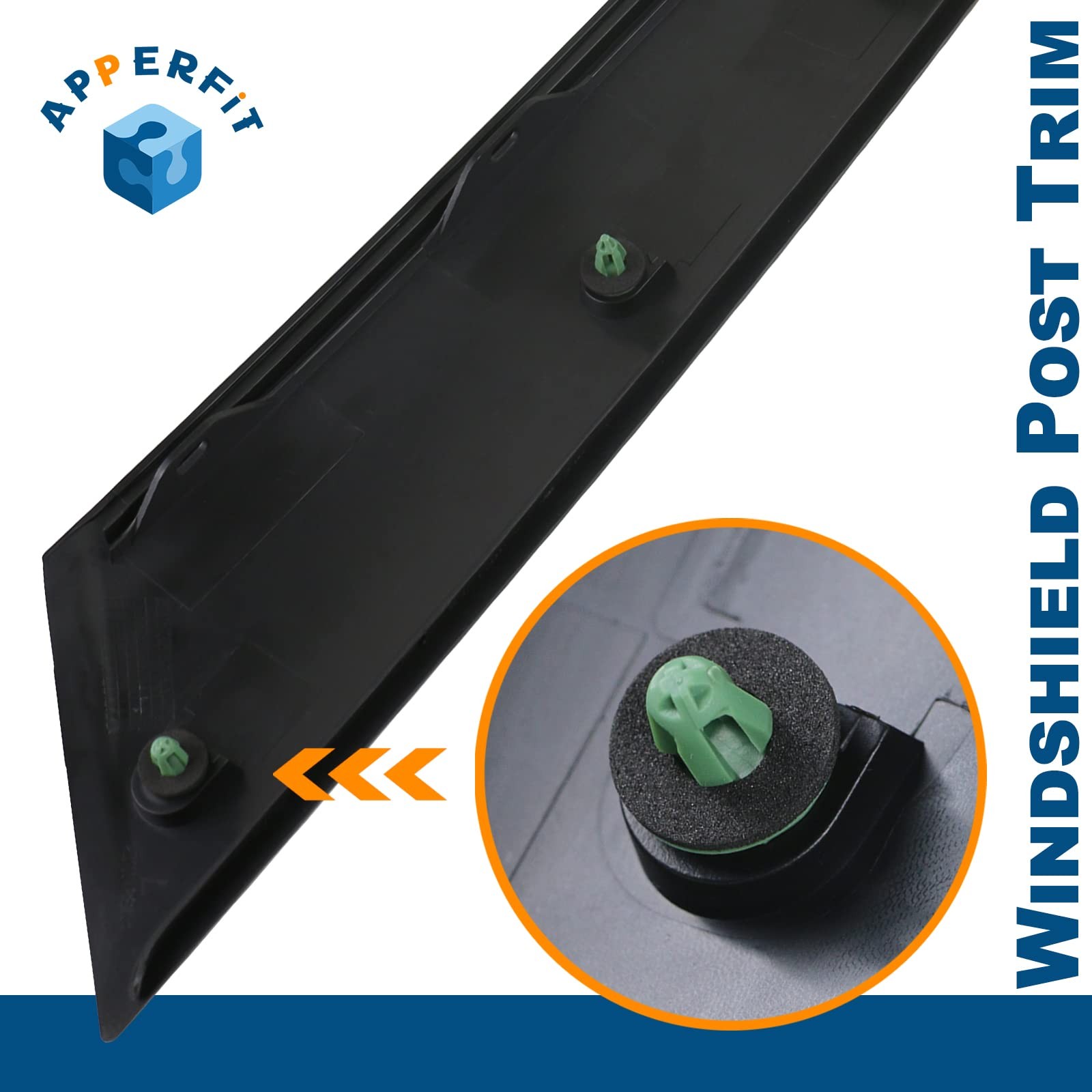APPERFiT Windshield Post Trim A-Pillar 1 Piece - Left Side, Driver Side