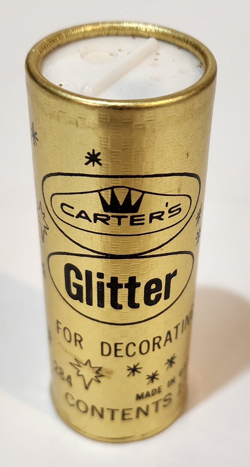 Vintage Carter's Gold Glitter The Carter's Ink Co., Bottle Container RARE