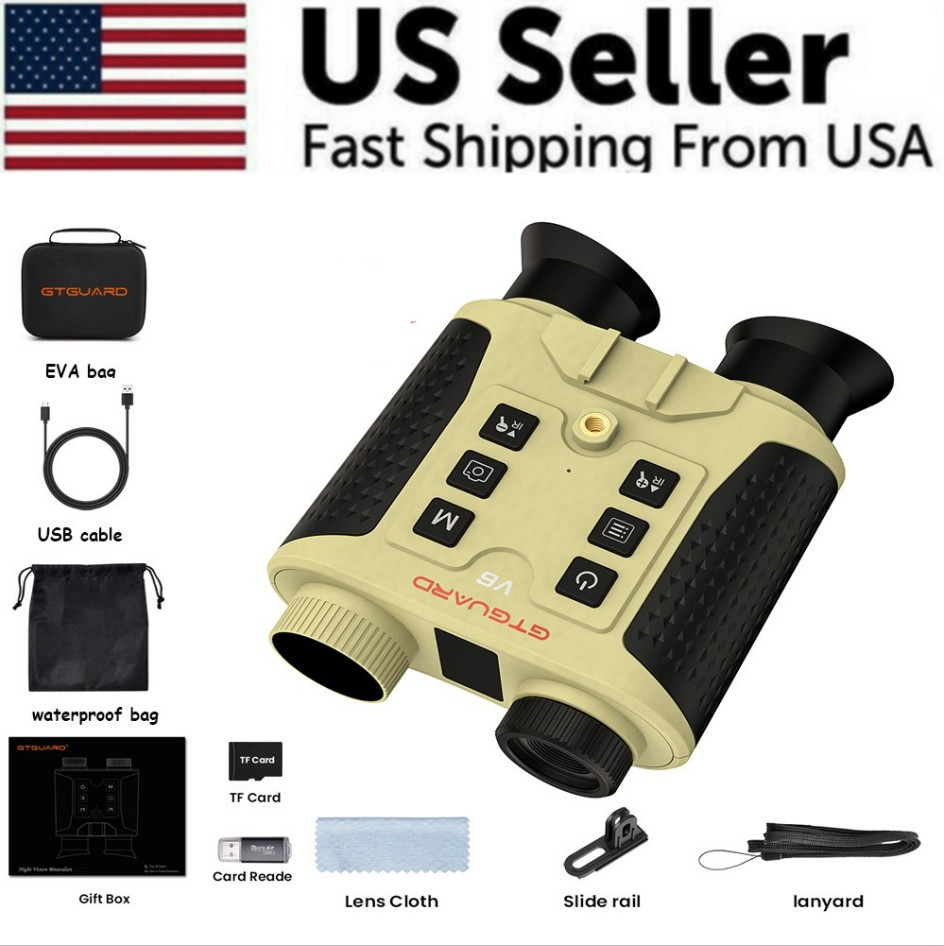 4K Night Vision Binoculars 300m IR Rangefinder Camera 8XDigital Zoom Telescope