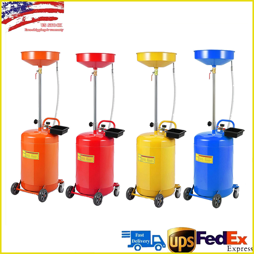 8/20Gallon Portable Waste Oil Drain Tank Oil Lift Drain Pan Air Operated Drainer