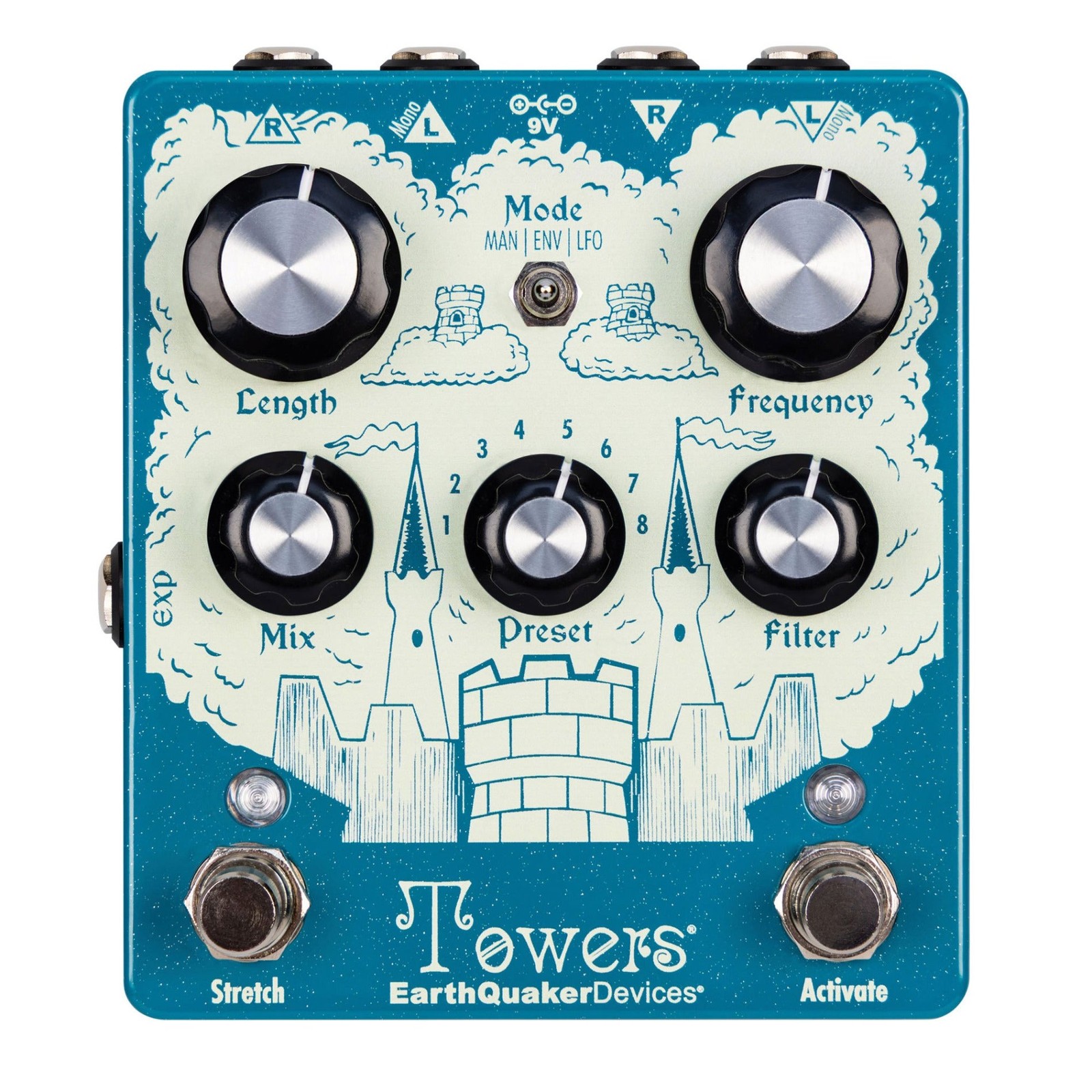 EarthQuaker Devices Towers Stereo Reverberant Filter Reverb Guitar Effect Pedal