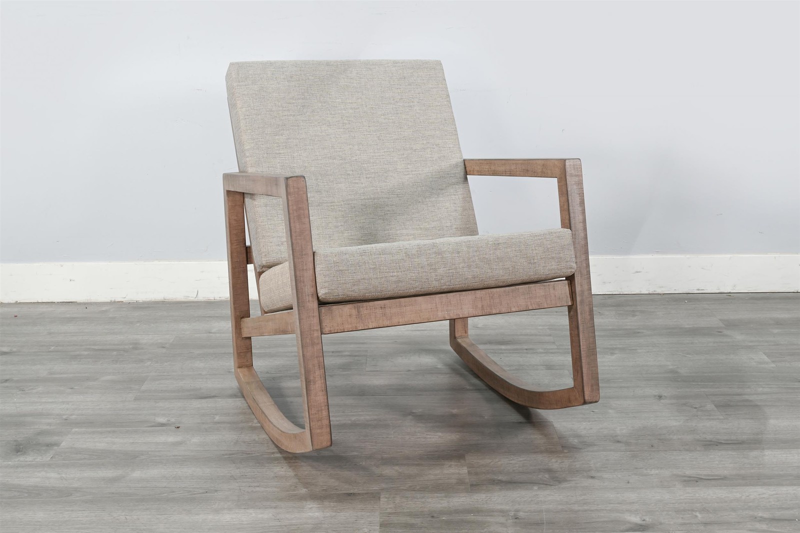 Sunny Designs Morgan Fabric Upholstered Rocking Chair in Gray