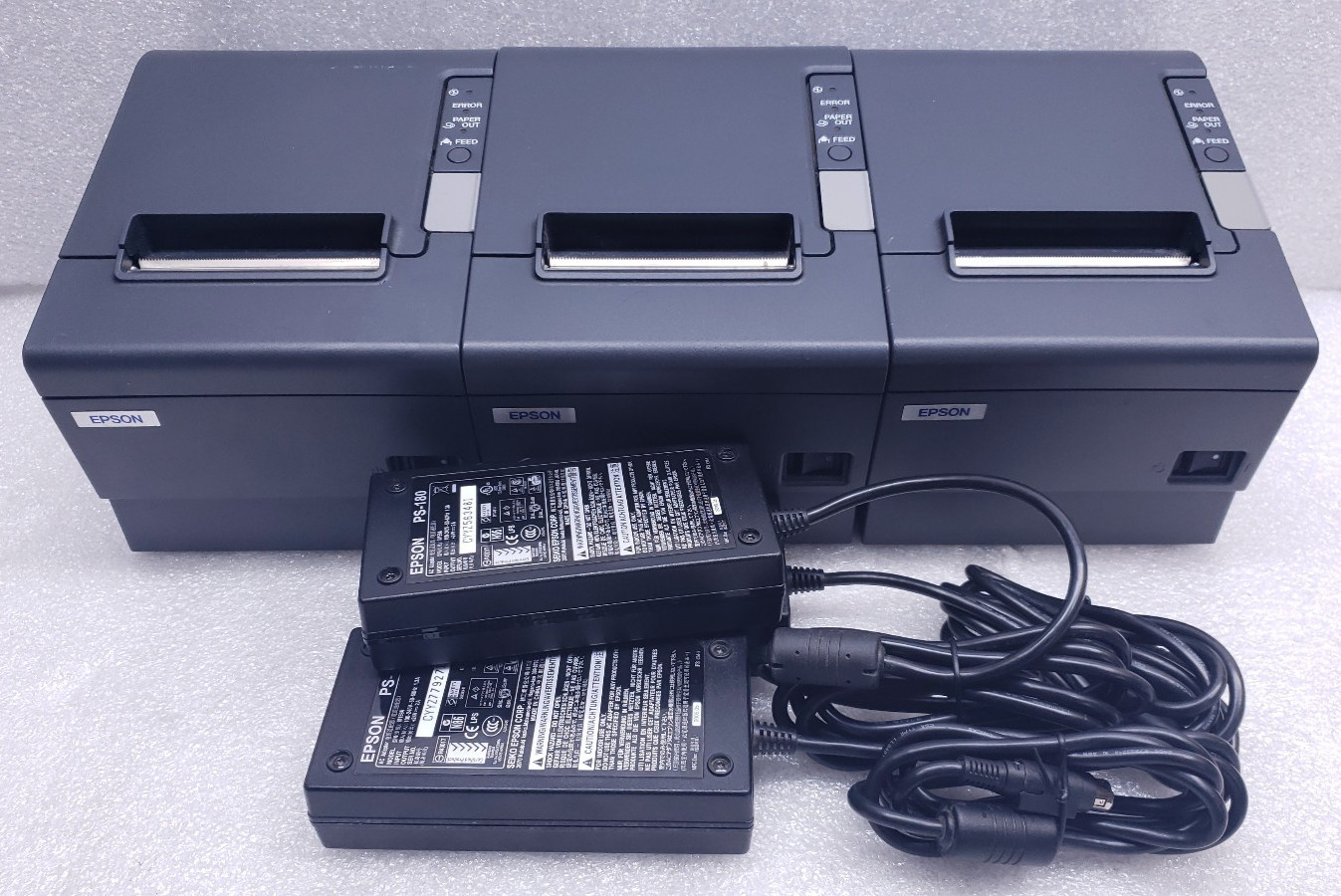 LOT 3 Epson TM-T88IV M129H POS Thermal Receipt Printers USB w/ AC Adapters #99