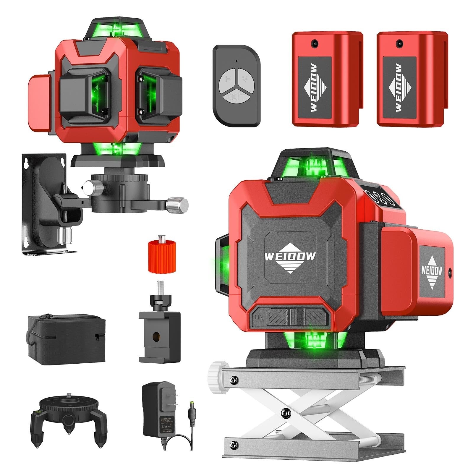 Laser Level,WEIDDW 4D 16 Lines Level 4x360 Self Leveling Tool for Red