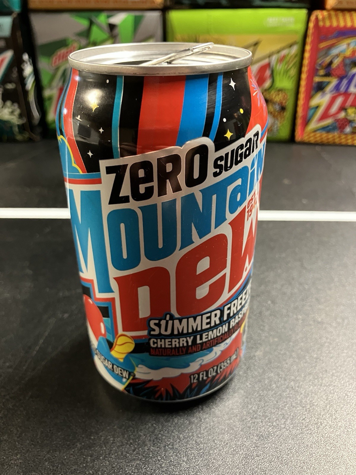Mountain Dew Zero Summer Freeze Top Opened