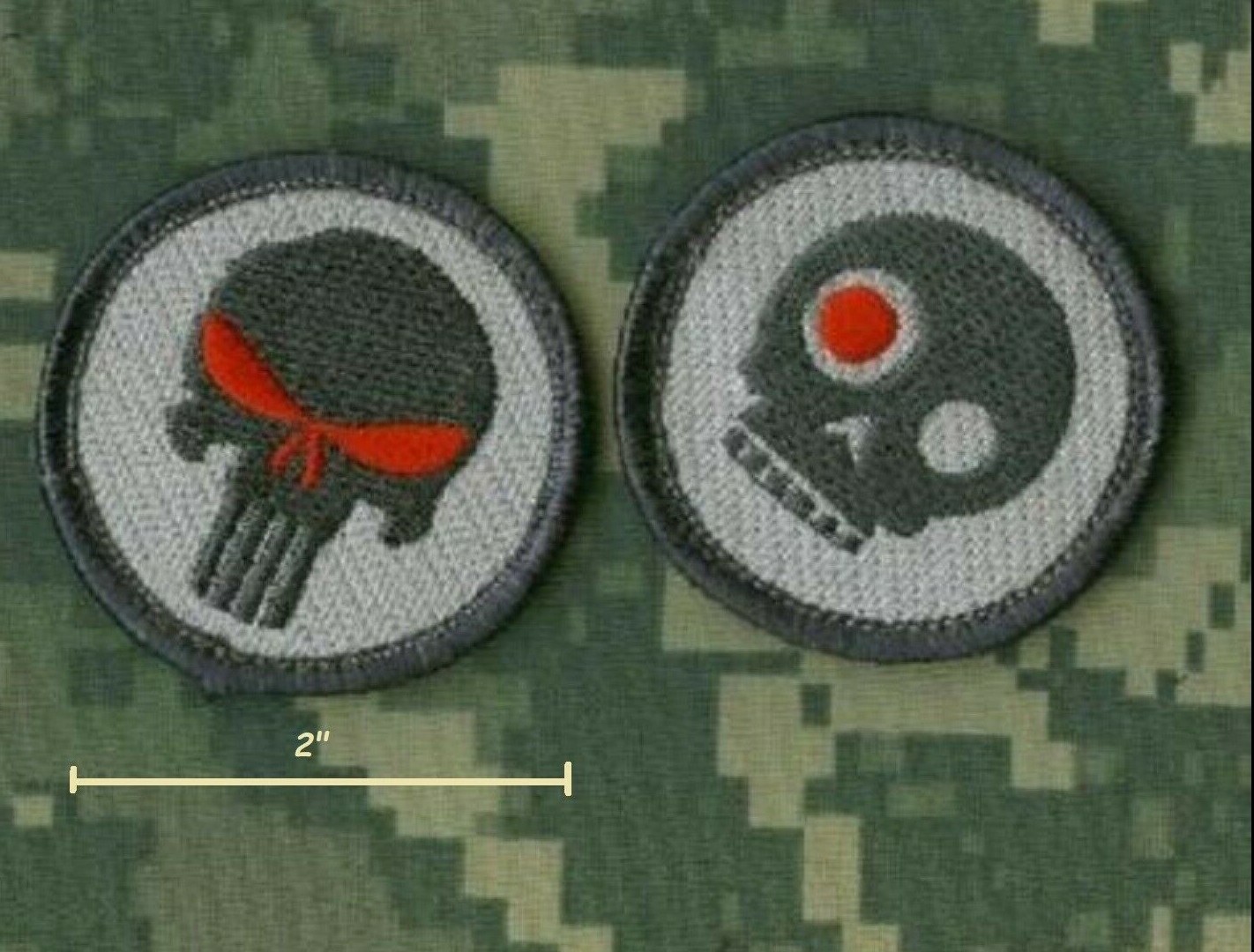 Syria-Iraq JSOC JTF SFG US ADVISERS in MOSUL 2" 2-TAB Terminator + RED-EYE Skull