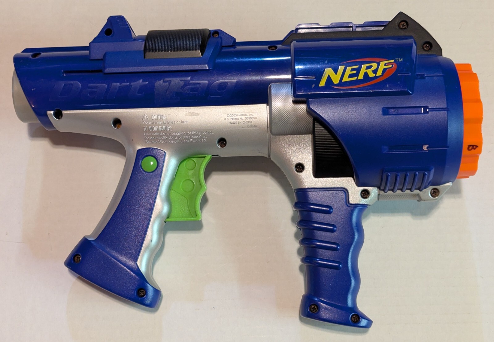 Nerf Hyperfire 10 Round Revolver Dart Tag Gun Blue and Silver