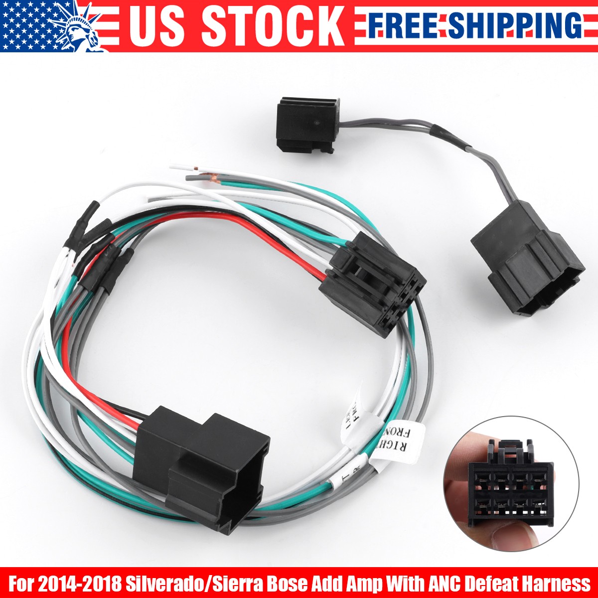 Fit 2019-2024 Silverado Sierra 2014-2018 Bose Amp Install Kit ANC Delete Harness