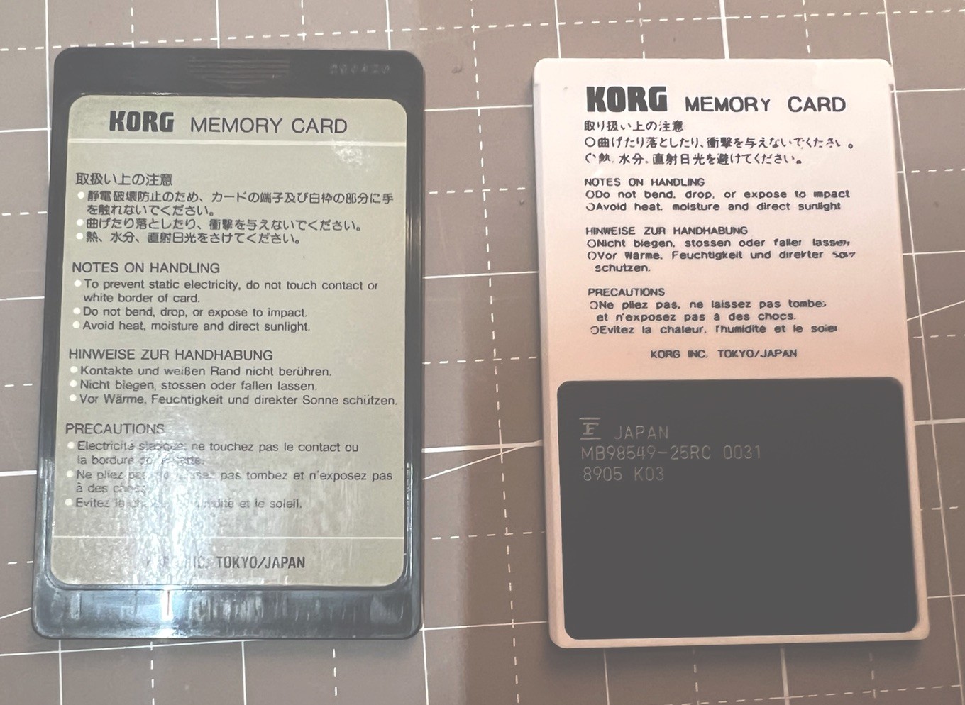 Korg PCM Data Memory Program Card MSC-03 MPC-03 Set Drums 1