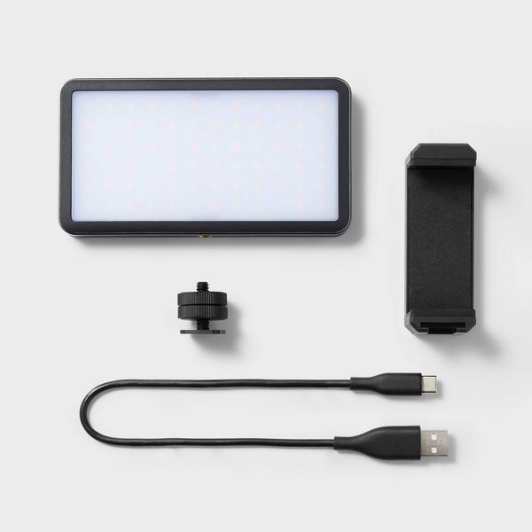 LED Camera Lighting Accessory with Battery Light and Phone Mount - heyday™ Black