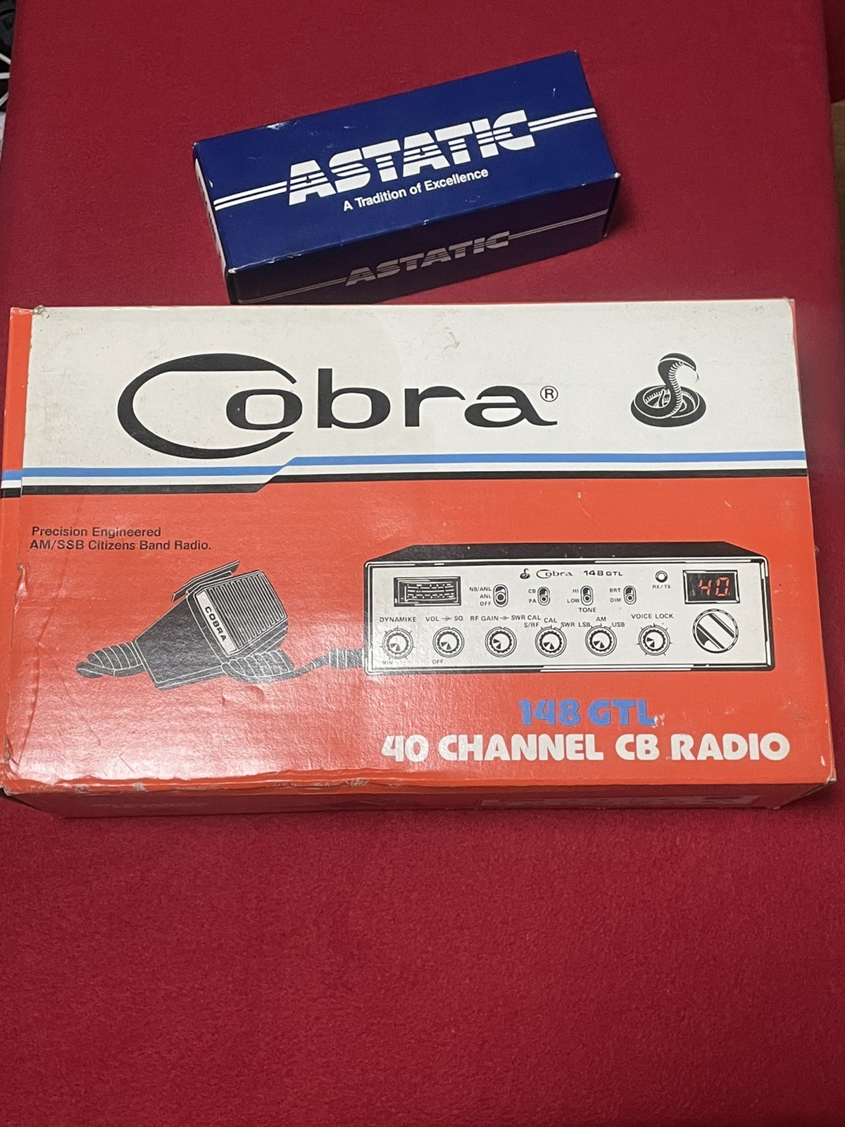 VINTAGE COBRA 148GTL AM/SSB CB RADIO WITH ASTATIC D104 PHILIPPINES MADE
