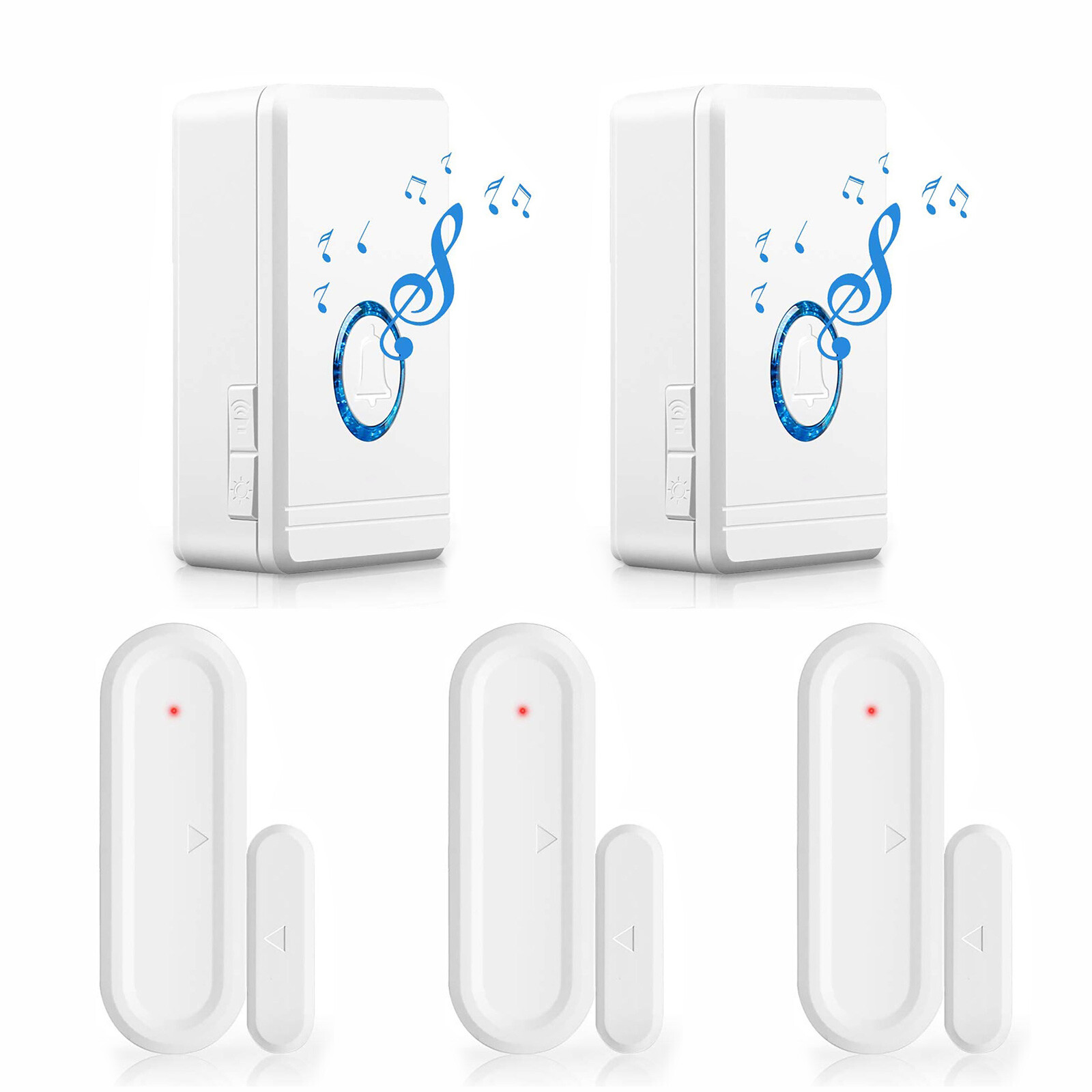 Wireless Window Door Open 48 Chime Entry Security Alarms Doorbell with 3 Sensors