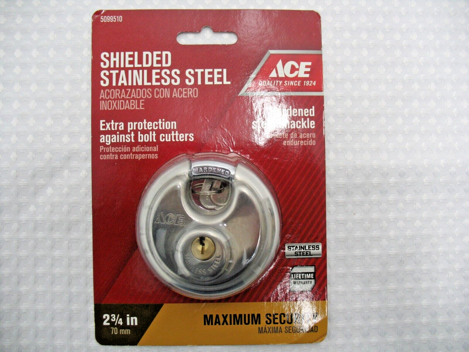 ACE Shackle Padlock 2-3/4 in. Shielded Stainless Steel 5099510