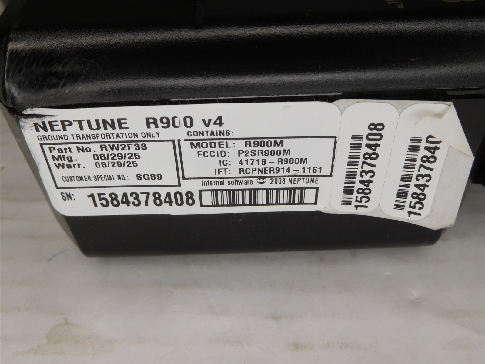 Neptune R900 R900M v4 E-Coder Potable Water Meter RW2F33 (S14)