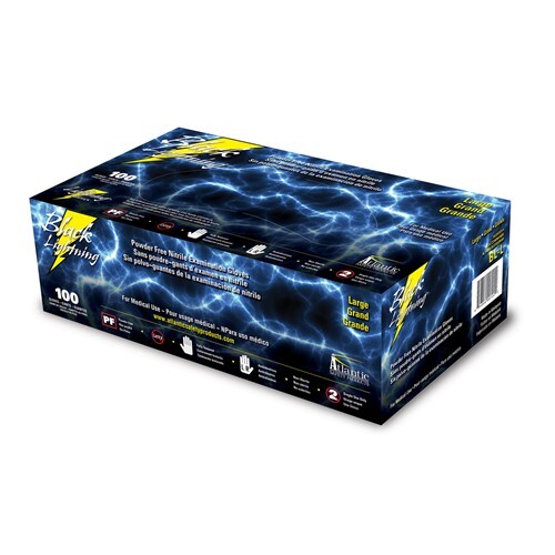Black Lightning XLarge Black Nitrile Gloves BLGBL-XL Brand New!