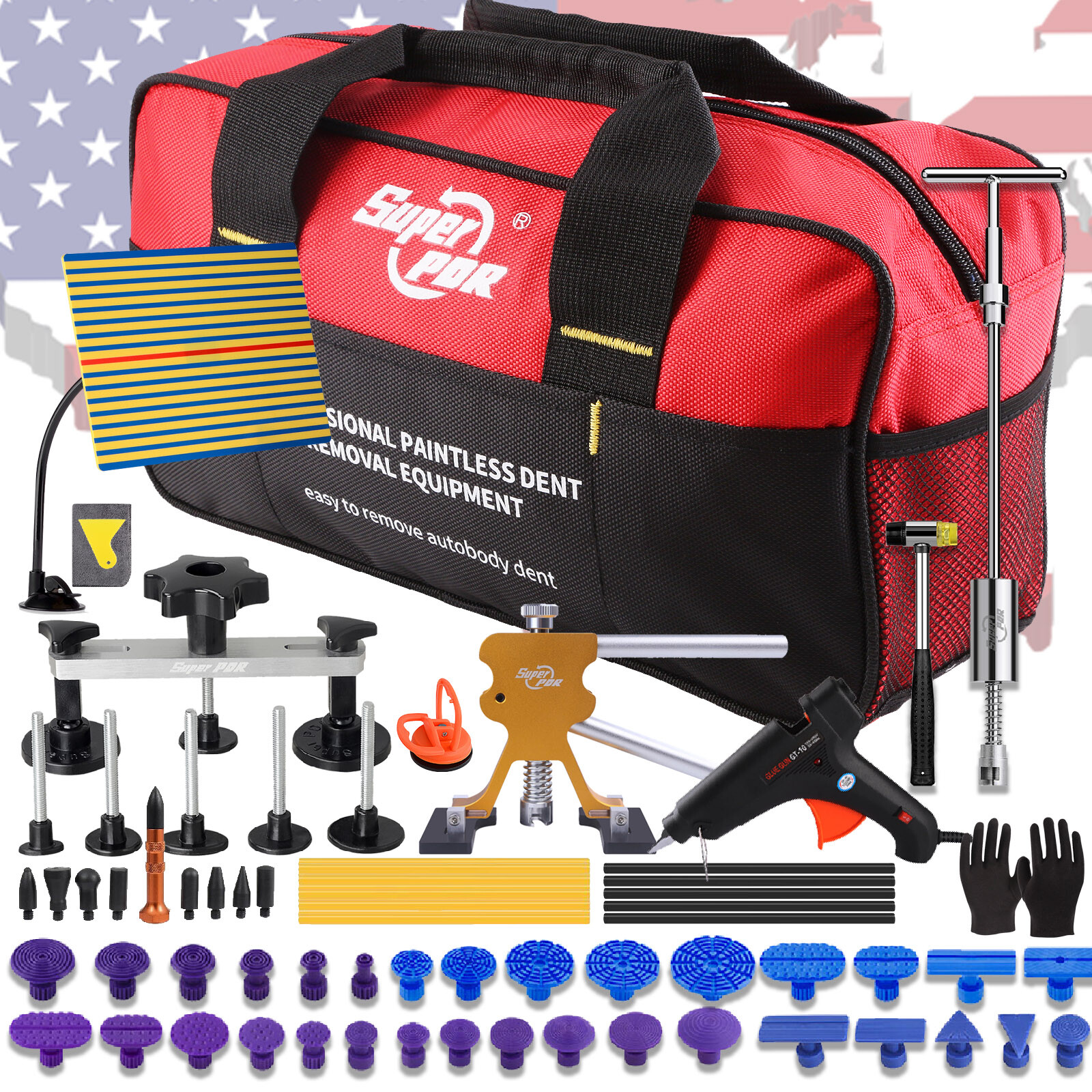 97PCS Car Paintless Dent Repair Puller Remover Kit Lifter Dint Hail Damage Tool