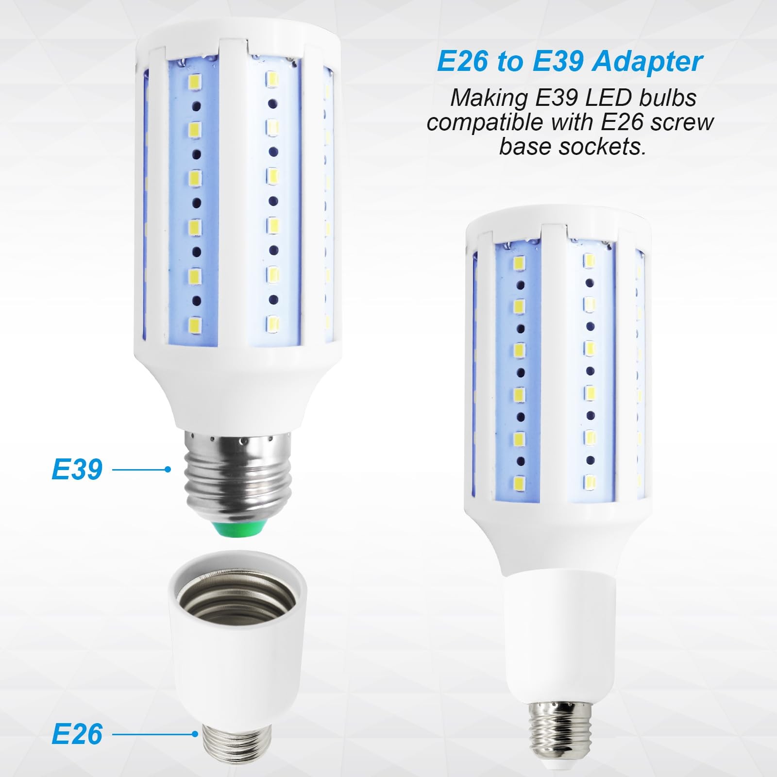 4 Pack E26 to E39 Adapter Converter, Medium Mogul Screw Bulb Socket, E26