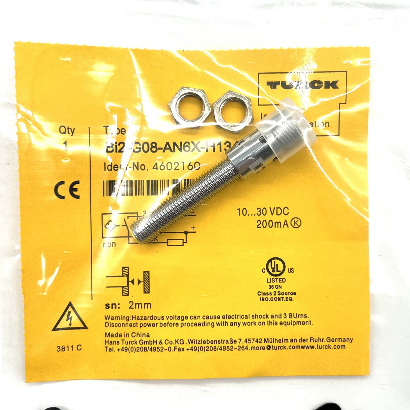 NEW Turck #BI2-G08-AN6X-H1341 Inductive Proximity Sensor Switch US