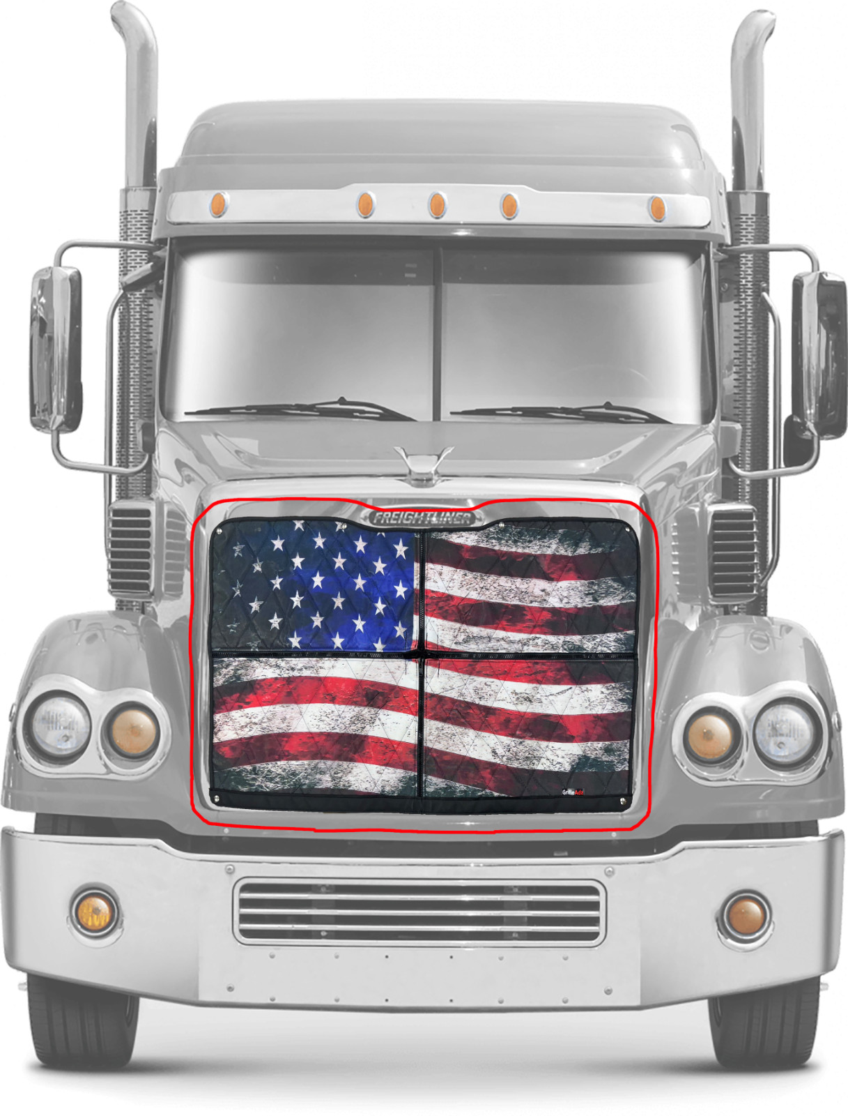 Premium Freightliner Coronado Flag Winter Front Quilted Winter Front