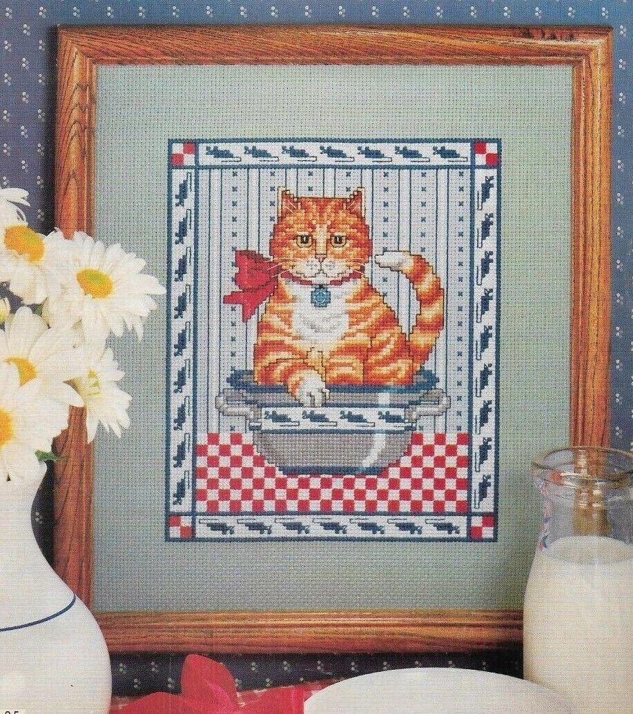 FOLK STYLE CAT HOME DECOR CROSS STITCH PATTERN INSTRUCTIONS
