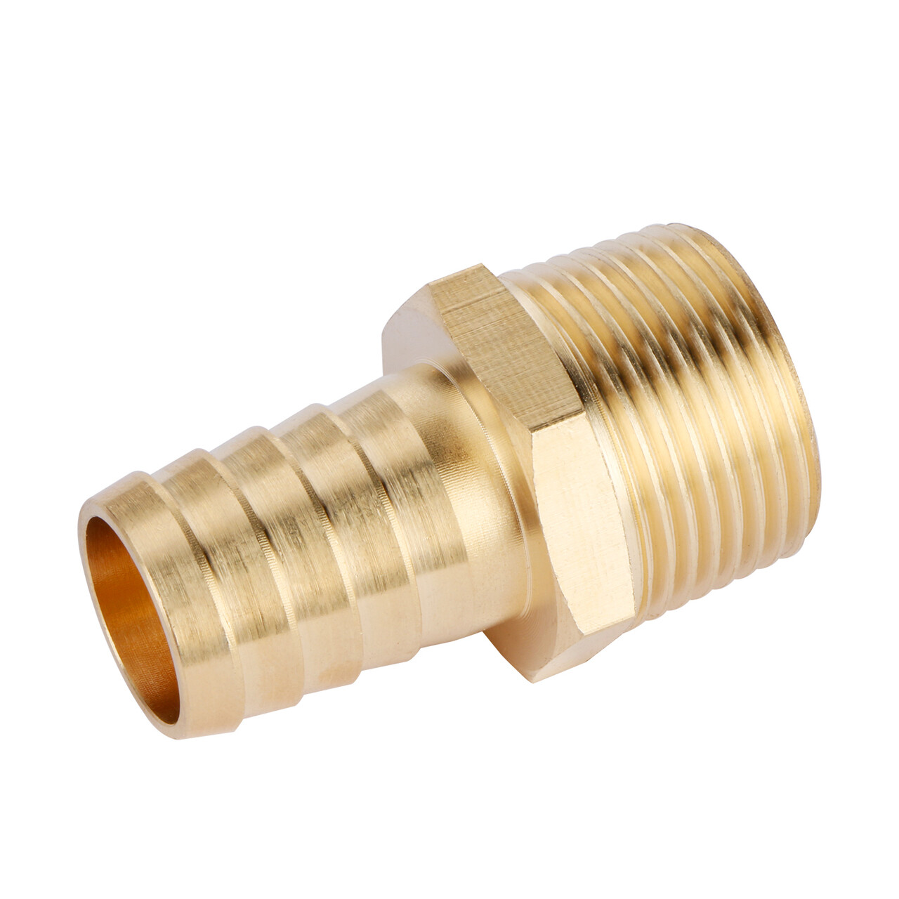 U.S. Solid 3/4" Hose Barb Brass Fitting, NPT 3/4" Male, 1pc