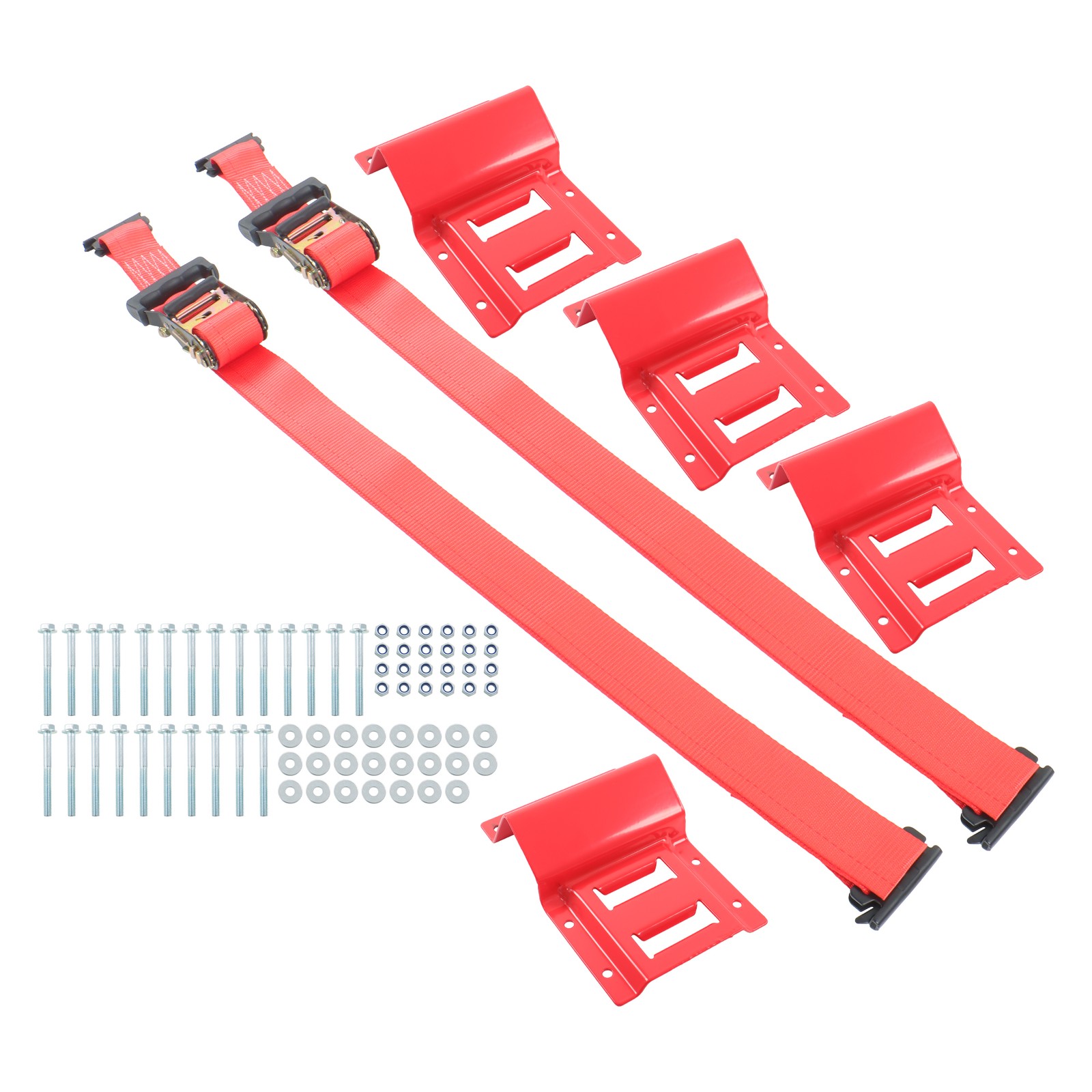 rail wheel 1 set red E-type guide wedge + 8' red ratchet strap