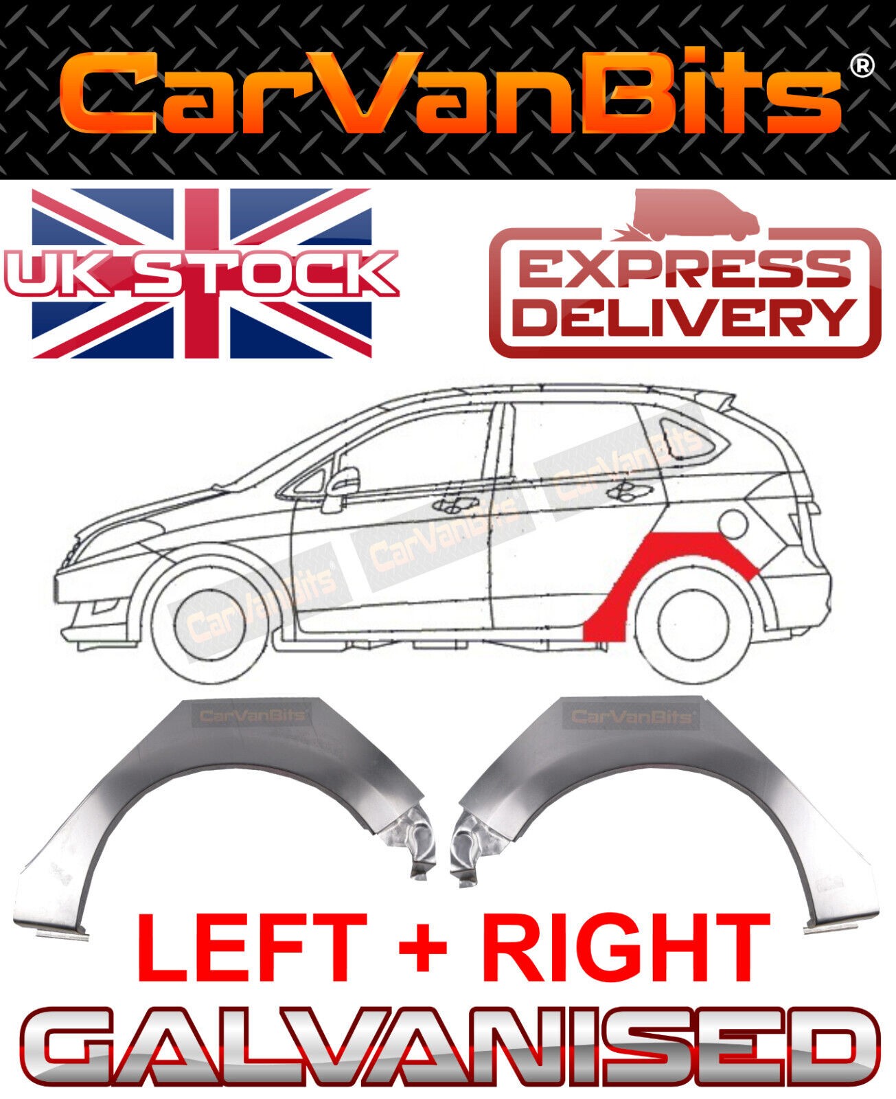 FOR HONDA FR-V FRV (BE) 05-09 5 DOOR REAR WHEEL ARCH WING FENDER REPAIR PANEL X2