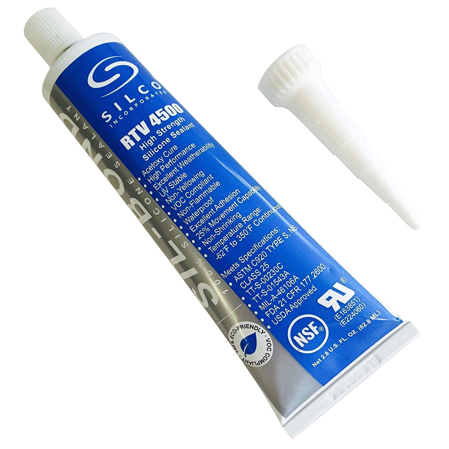 Silicone RTV 4500 FDA Grade High Strength Sealant, Black (2.8 black