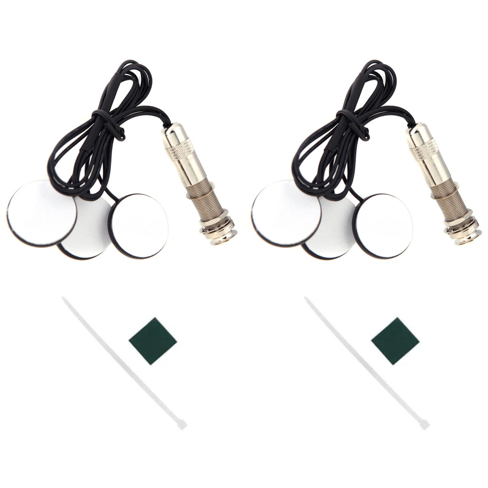 2Pcs 6.35mm Jack Piezo Pickup 3cm Diameter Fit Acoustic Guitar Mandolin Bouzouki