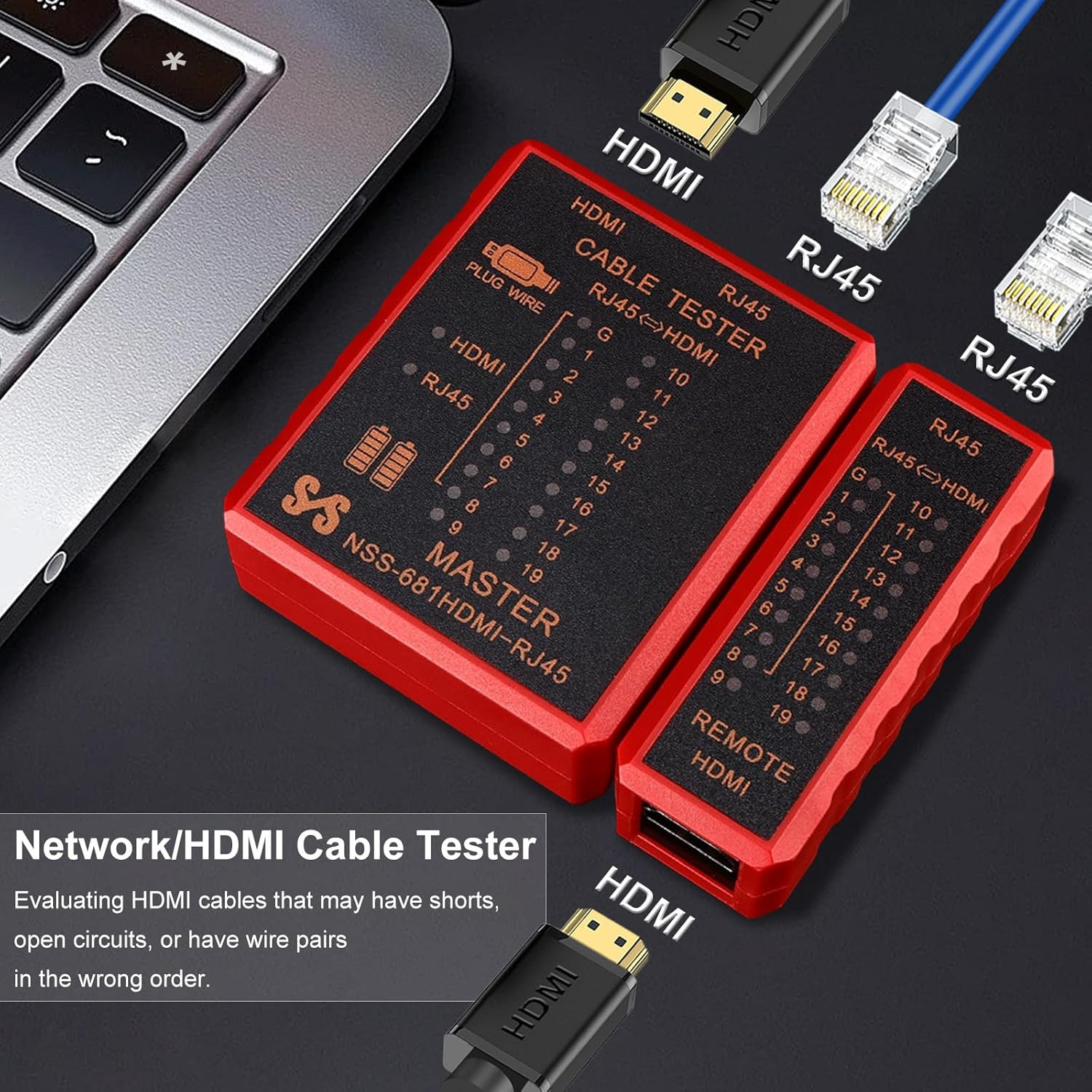 HDMI Cable Tester Portable High Definition Network Cable Tester Checker