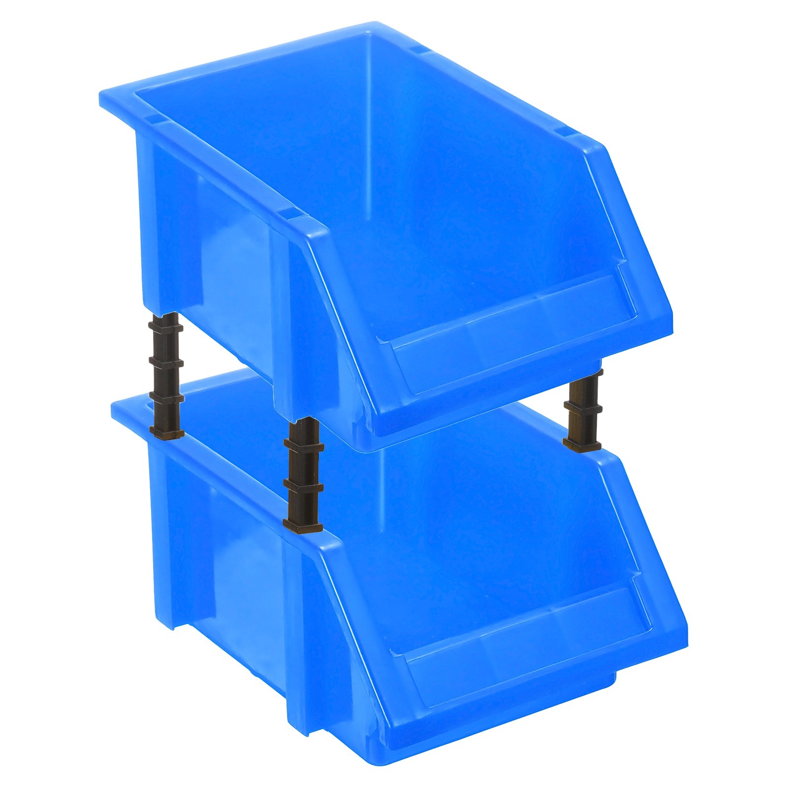 2pcs Plastic Shelf Bins 5.9" x 3.9" x 3" Wall Mounted Storage Bins, Blue