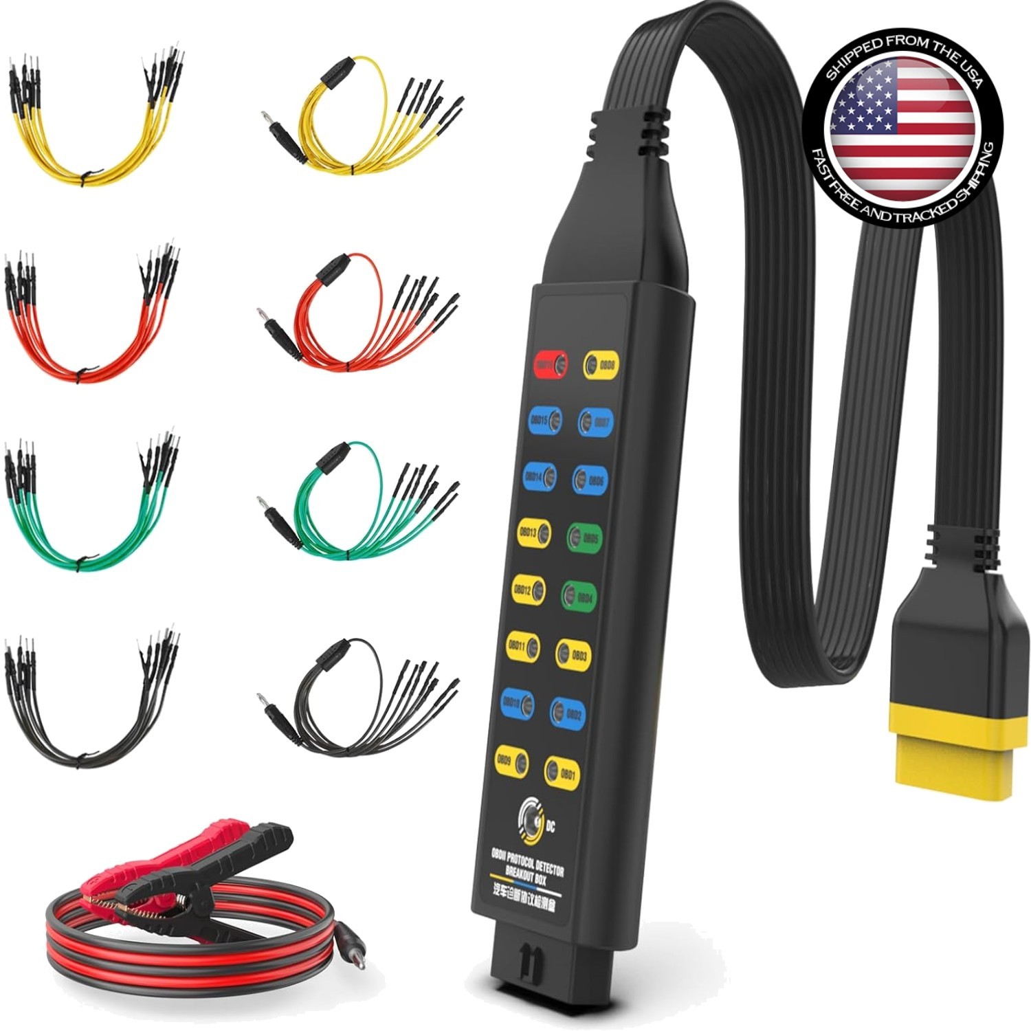 OBDII Protocol Detector for Professional Automotive OBD2 Breakout Box