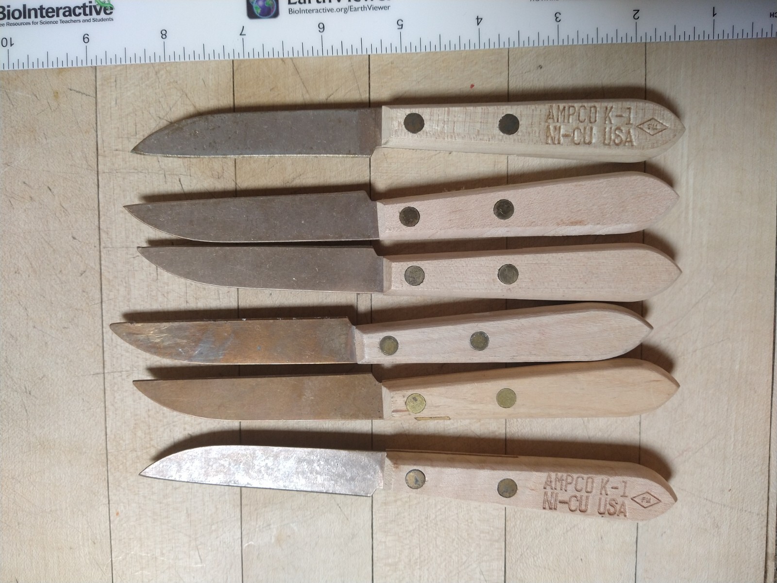 tools used Ampco Metal Ni-Copper knives, K-1 allow, mint condition