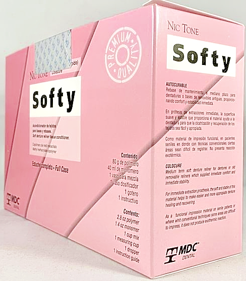 NIC TONE COLDCURE SOFTY SOFT DENTURE RELINE TISSUE CONDITIONER FOR DENTURE -MDC