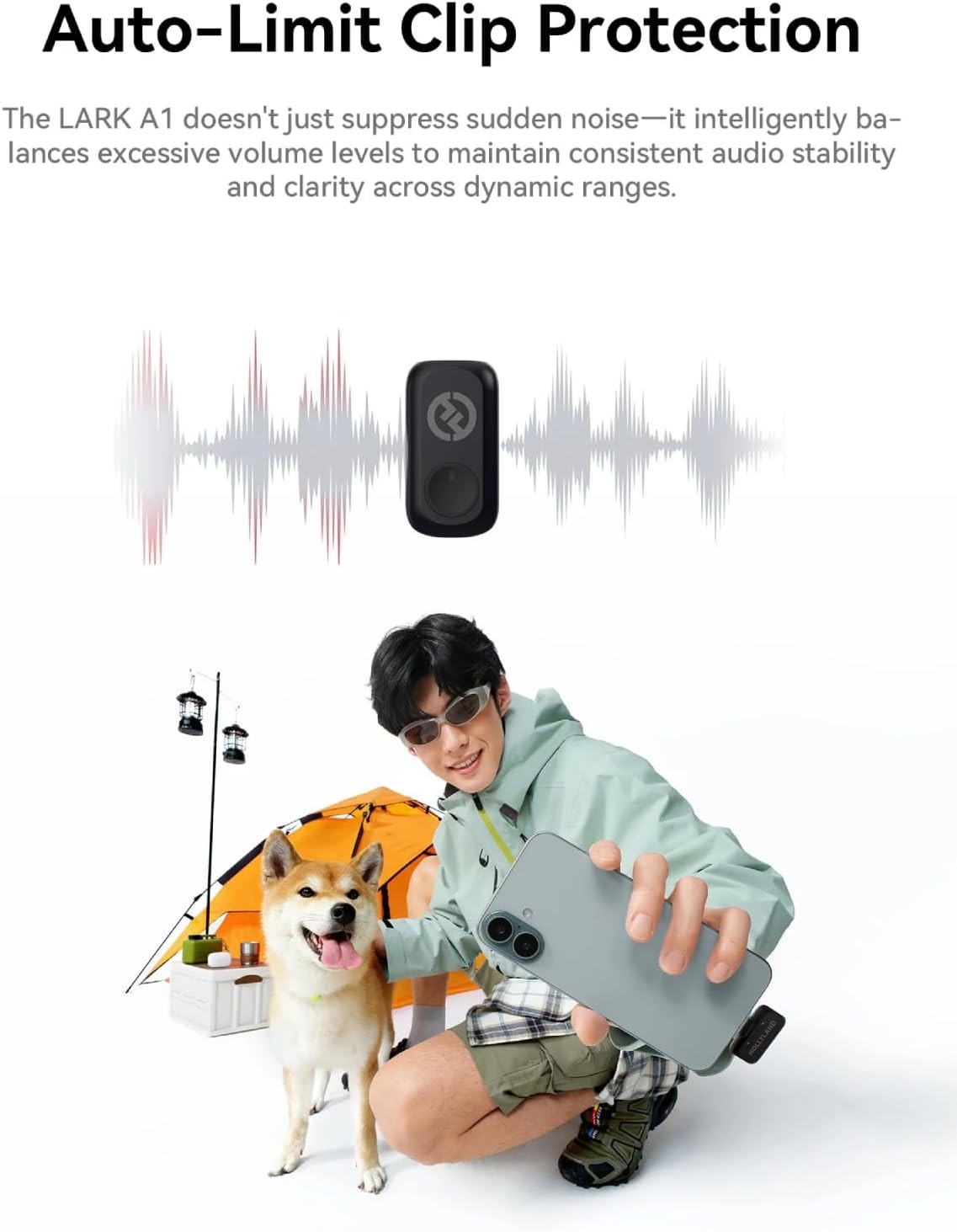 Hollyland Lark A1 Wireless Microphone System USB-C Charging Case for Smartphone