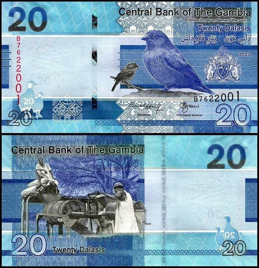 Gambia 20 Dalasis, 2023, P-39c, UNC