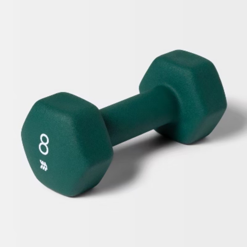 Dumbbell 8lb: PVC Coated, Iron Core, Total Body Workout