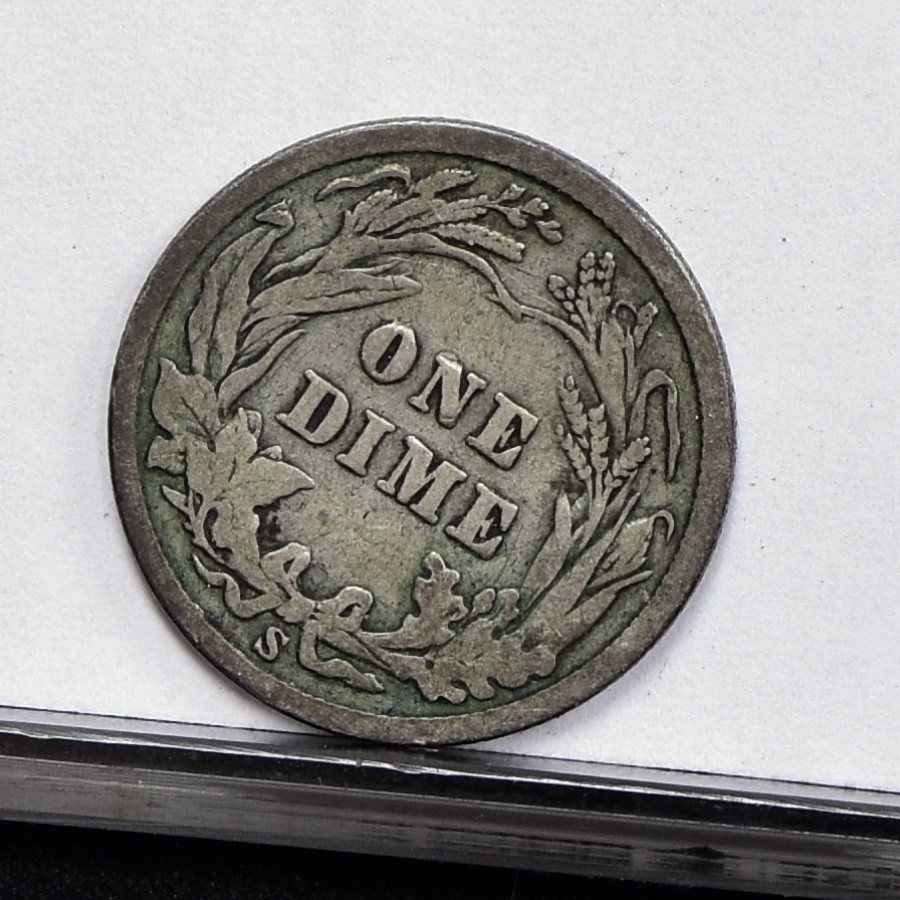 1915-S Barber Dime - VG Details, Cleaned (#61634-L)
