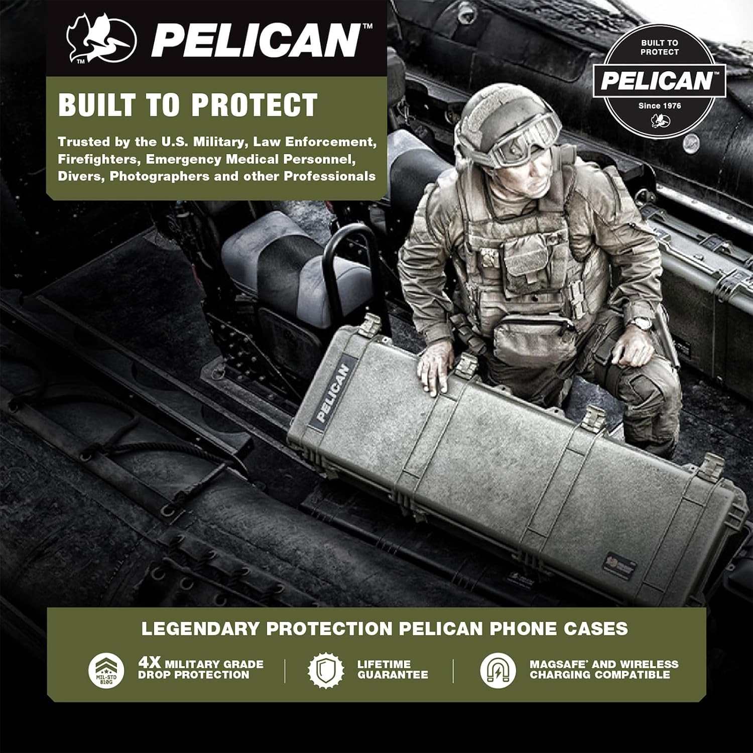 Pelican Shield Iphone 17 Pro Max Case [Compatible with Magsafe] Rugged Phone Cas