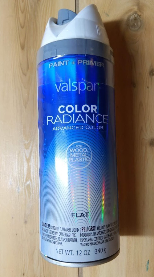 Valspar Color Radiance Advanced Spray Paint Flat White 86000 12oz Paint + Primer