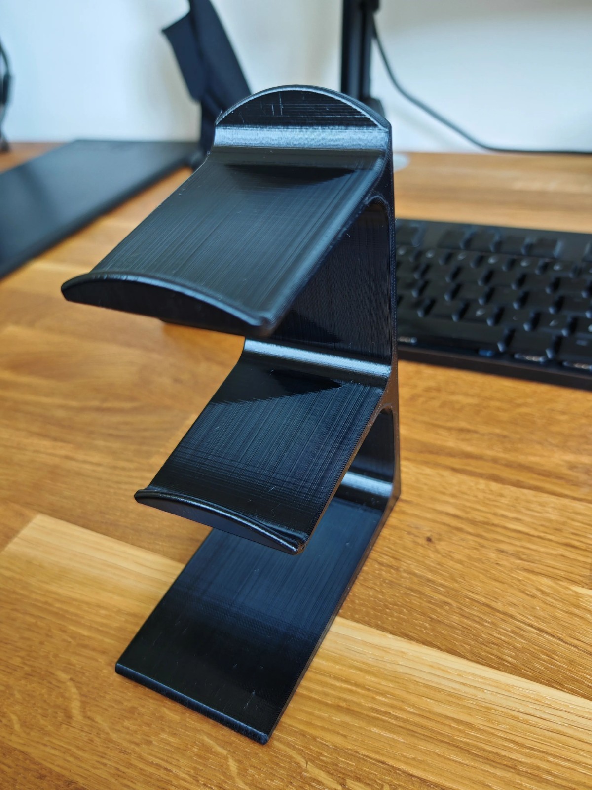 Dual Controller Storage Stand for Microsoft Xbox One Controllers, Black Plastic