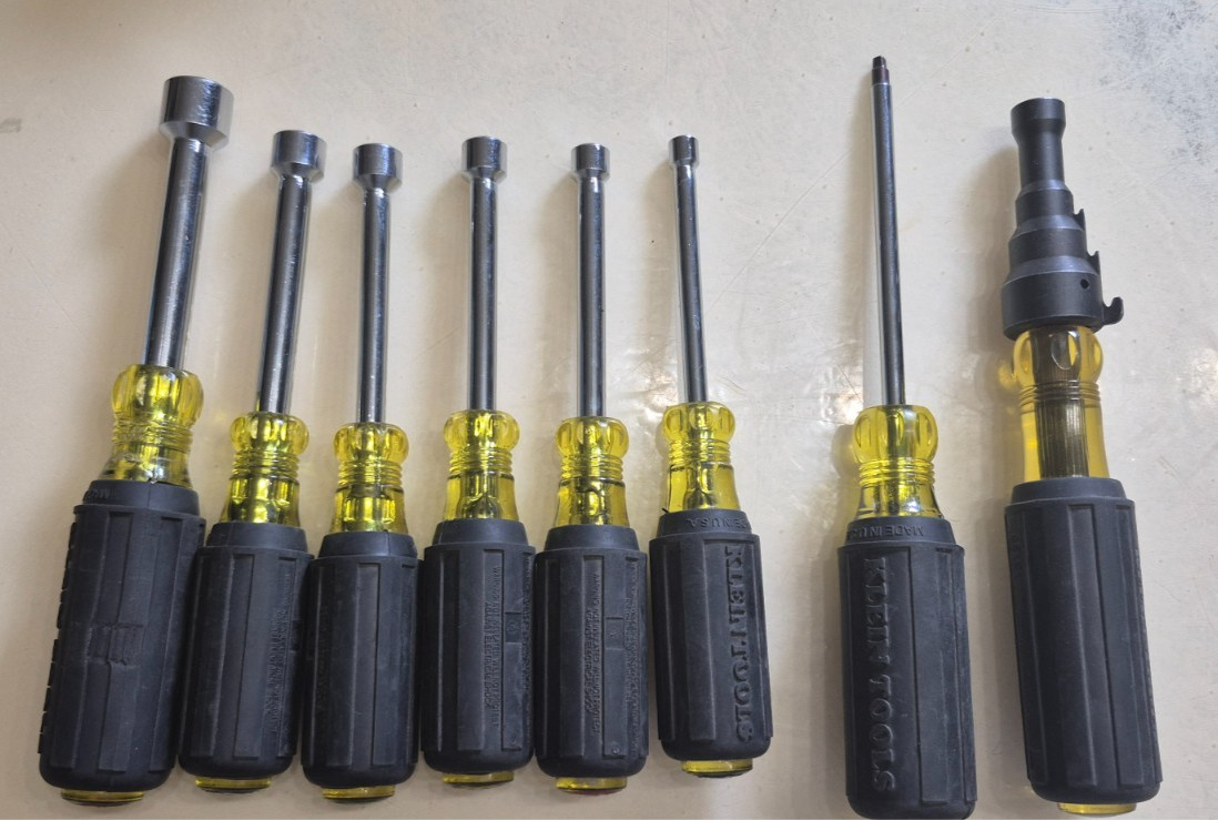 Klein Tools (6x Nut Driver Set, Conduit Reamer, Square Driver) Made in USA
