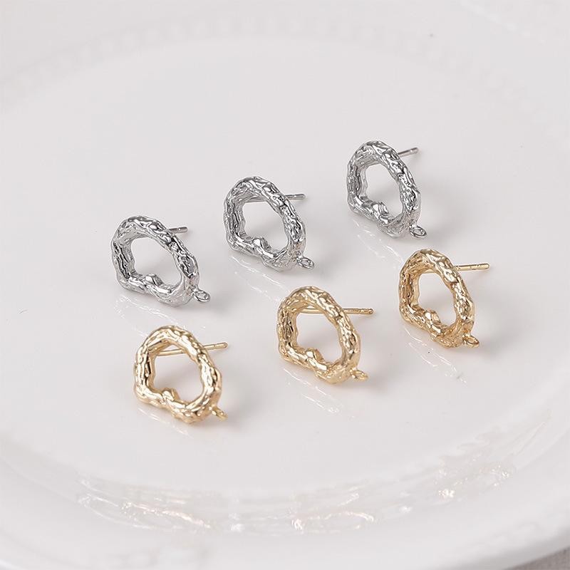 One Pair 14K Gold Plated Brass Earrings Component Connector GLWH503